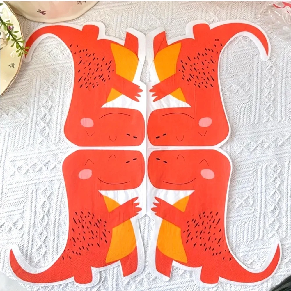 Dinosaur Shaped Paper Napkins, 20pcs